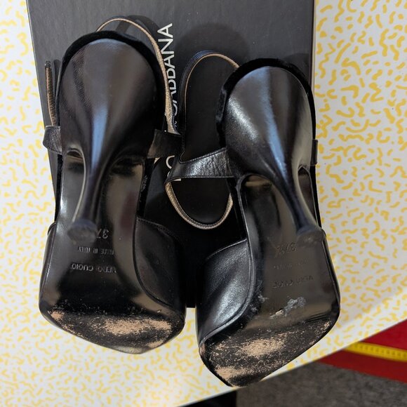 Dolce & Gabbana Pointed Toe Ankle Strap Pumps 37.5 - Picture 7 of 12